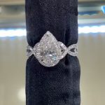 S925 4.0Ct Halo Pear Cut Twist Travel Ring In Sterling Silver