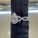 S925 4.0Ct Halo Pear Cut Twist Travel Ring In Sterling Silver - Image 2