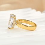 S925 8.5Ct Elongated Cushion Cut Hidden Halo Engagement Ring Travel Ring - Image 5