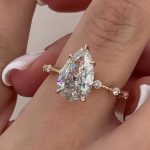 S925 4.0Ct Pear Cut Solitaire Engagement Ring In Sterling Silver