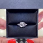 S925 Moissanite 4.0Ct Round Cut Three Stone Engagement Ring Travel Ring Promise Ring For Her - Image 2
