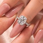 S925 Moissanite Hidden Halo 4.0Ct Cushion Cut White Gold Engagement Ring