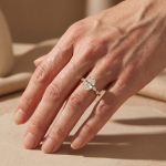 Moissanite 5.5Ct Oval Cut with 1.5Ct Side Stone Marquise Cut Engagement Ring in S925 Sterling Silver - Image 2