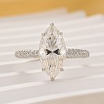 S925 Moissanite 3.0Ct Marquise Cut Classic Engagement Ring In Sterling Silver - Image 4