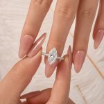 S925 Moissanite 3.0Ct Marquise Cut Classic Engagement Ring In Sterling Silver - Image 3