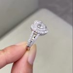 S925 2.0Ct Halo Heart Cut Promise Ring Split Shank Travel Ring In Sterling Silver - Image 2