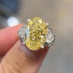 S925 Luxe 8.0Ct Yellow Oval Cut Three Stone Engagement Ring In Sterling Silver