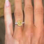 S925 4.0Ct Yellow Stone Cushion Cut Side Stone Engagement Ring Travel Ring - Image 2
