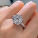 S925 Moissanite 4.0 Carat Halo Round Cut Engagement Ring In Sterling Silver - Image 2
