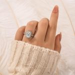 S925 2.5Ct Luxury Halo Emerald Cut Simulated Diamond Engagement Ring - Image 2