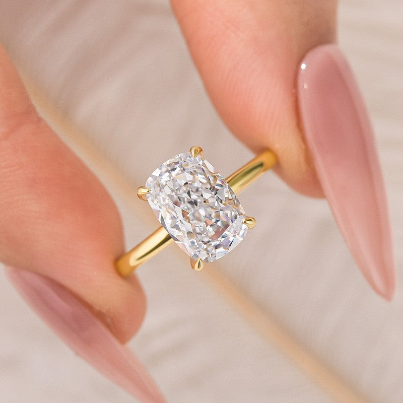 ER1626YS-3-1752575724-eb4b41bb-385d-4417-acd5-b3e48fd7431f S925 Classic 3.0Ct Cushion Cut Engagement Ring Promise Ring In Sterling Silver - Image 1