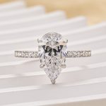 S925 3.0Ct Pear Cut Engagement Ring Travel Ring In Sterling Silver - Image 3