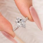 S925 3.0Ct Pear Cut Engagement Ring Travel Ring In Sterling Silver