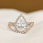 S925 4.0Ct Pear Cut Twist Halo Engagement Ring In Sterling Silver - Image 3