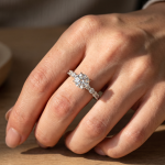 S925 Moissanite 3.0Ct Round White Gold Engagement Ring - Image 3