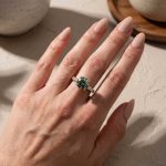 S925 Moissanite 4.0Ct Green Round Cut White Gold & Yellow Gold Engagement Ring - Image 9