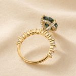 S925 Moissanite 4.0Ct Green Round Cut White Gold & Yellow Gold Engagement Ring - Image 11