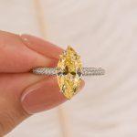 S925 3.0Ct Marquise Cut Yellow Engagement Ring In Sterling Silver
