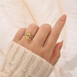 S925 3.0Ct Marquise Cut Yellow Engagement Ring In Sterling Silver - Image 2