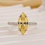 S925 3.0Ct Marquise Cut Yellow Engagement Ring In Sterling Silver - Image 3