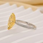 S925 3.0Ct Marquise Cut Yellow Engagement Ring In Sterling Silver - Image 4