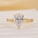 S925 2.0Ct Pear Cut Twist Engagement Ring In Sterling Silver - Image 3