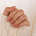 S925 3.0Ct Radiant Cut Halo Pink Stone Engagement Ring In Sterling Silver - Image 2
