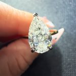 S925 4.0Ct Pear Cut Solitaire Simulated Diamond Engagement Ring in Sterling Silver - Image 2