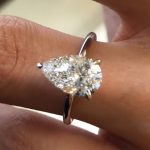 S925 4.0Ct Pear Cut Solitaire Simulated Diamond Engagement Ring in Sterling Silver - Image 4