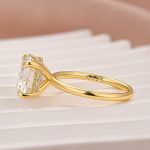 S925 Moissanite 4.0 Ct Solitaire Round Cut Yellow Gold Promise Ring - Image 5