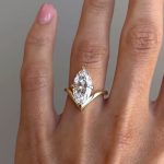 S925 Elegant 4Ct Marquise Solitaire Yellow Gold Engagement Ring - Image 2