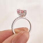 S925 Pink 4.0 Marquise Cut Engagement Ring In Sterling Silver - Image 4