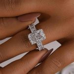 S925 5.0Ct Radiant Cut Hidden Halo Luxe Engagement Ring In Sterling Silver - Image 2