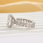 S925 5.0Ct Radiant Cut Hidden Halo Luxe Engagement Ring In Sterling Silver - Image 4