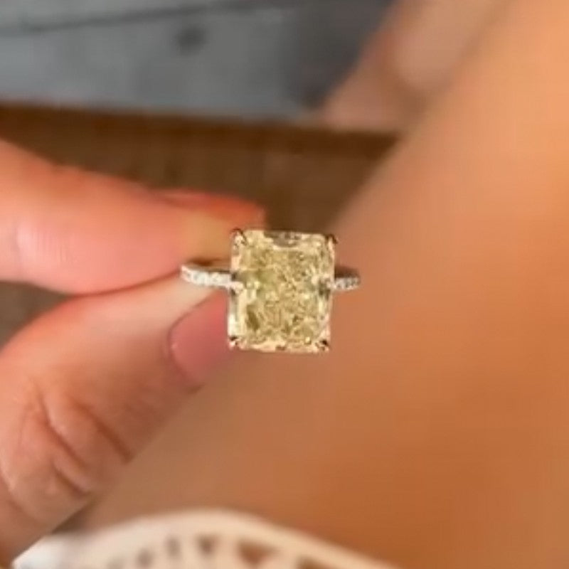 ER1695TS-1-1758523244 S925 5.0Ct Radiant Cut Yellow Stone Engagement Ring Travel Ring In Sterling Silver - Image 1