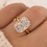 S925 8.5Ct Cushion Cut Hidden Halo Engagement Ring Travel Ring