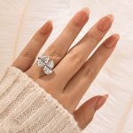 S925 Toi et Moi Oval Cut & Pear Cut Engagement Ring Travel Ring - Image 3
