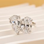 S925 Toi et Moi Oval Cut & Pear Cut Engagement Ring Travel Ring - Image 4