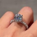 S925 Moissanite 2.0Ct Round Cut Engagement Ring In Sterling Silver