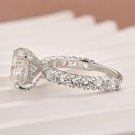 S925 Moissanite 3.0 Ct Cushion Cut White Gold Engagement Ring - Image 2
