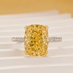 S925 5.0 Carat Yellow Stone Elongated Cushion Cut Engagement Ring In Sterling Silver - Image 3