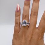 S925 5.0Ct Emerald Cut Engagement Ring Travel Ring In Sterling Silver - Image 2