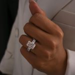 S925 5.0Ct Radiant Cut Hidden Halo Half Engagement Ring In Sterling Silver - Image 2