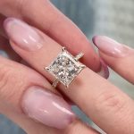 S925 4.0Ct Princess Cut Engagement Ring for Women In Sterling Silver