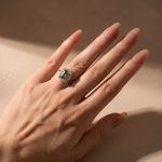 S925 Moissanite 3.0Ct Halo Emerald Stone Emerald Cut Engagement Ring in Sterling Silver - Image 3