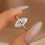 S925 Classic 1.0 ~3.0Ct Marquise Cut Solitaire Promise Ring For Women - Image 8
