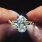 S925 4.5Ct Oval Cut Twist Yellow Gold Engagement Ring For Woman