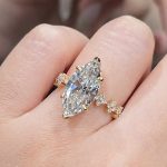 S925 Sterling Silver Vintage 4.0Ct Marquise Cut Yellow Gold Engagement Ring