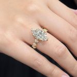 S925 Sterling Silver Vintage 4.0Ct Marquise Cut Yellow Gold Engagement Ring - Image 2