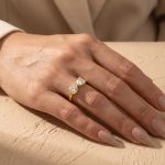 1.0Ct*2 Heart Cut Toi et Moi Yellow Gold Moissanite Engagement Ring in S925 Sterling Silver - Image 4